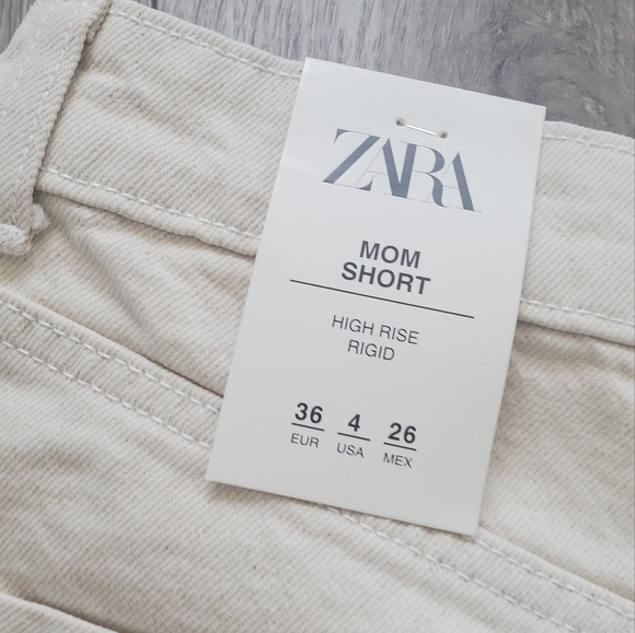 Zara mom short size 4 brand new beige - Picture 5 of 6